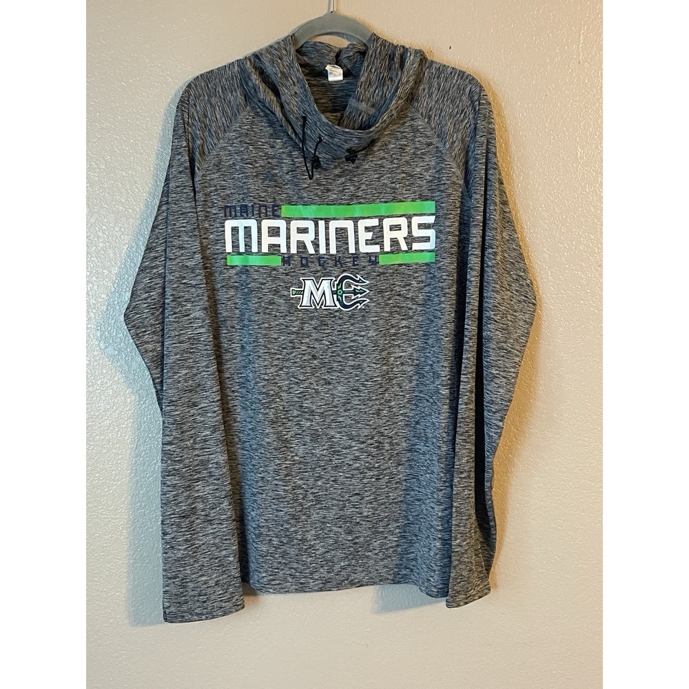 Men's 3XL NWOT Maine Mariners Hockey Gray Heathered Pullover Hoodie
